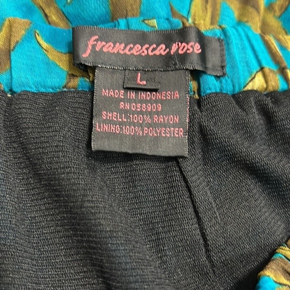 Francesca Rose Green and Teal Blue Wide Leg Pants Large - Picture 4 of 5